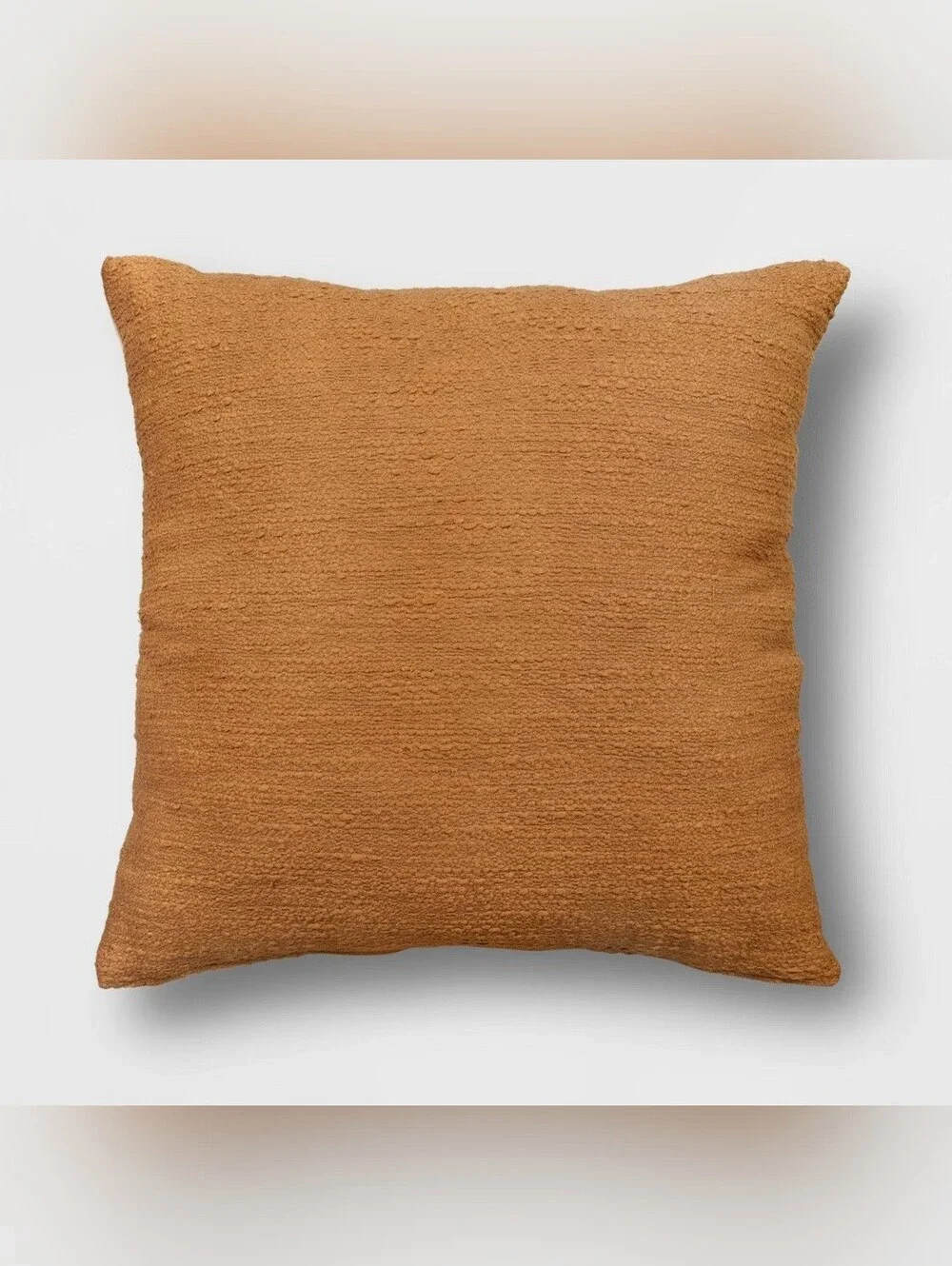 Threshold Oversized Square Cotton Boucle Reversible Throw Pillow with Linen Cara